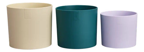 Set De Maceteros Lex Pott 14cm Elho Crema Lex Pott