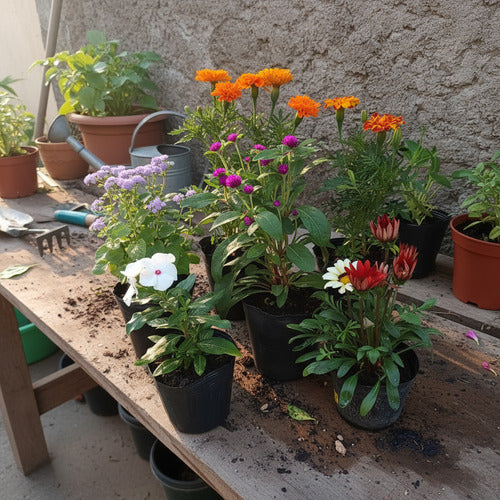 Florales De Estación En Maceta De 12cm ×8 Unidades Surtido Surtidas