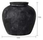 Jarrón Florero Terra Negro 12,5 X 11cm Just Home Collection Negro
