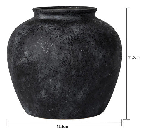 Jarrón Florero Terra Negro 12,5 X 11cm Just Home Collection Negro