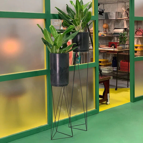 Maceta Vasart Urban Rio 25 × 25cm Negro Antiguo Urban Rio