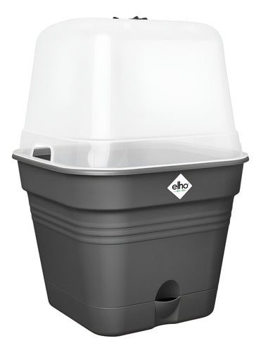 Maceta Green Basics Growpot Square All In 1 25cm Negro