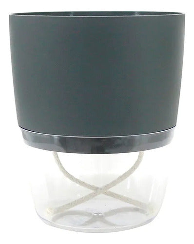 Maceta Vasart Autoirrigable Acqua 12 × 14cm Gris Oscuro Acqua