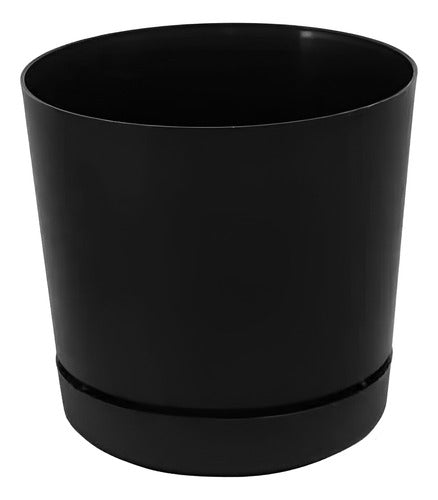 Maceta Vasart Rio 15 × 15cm Con Plato Incluido Negro