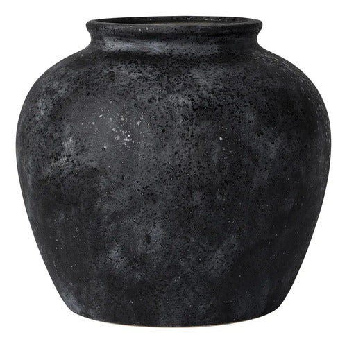 Jarrón Florero Terra Negro 12,5 X 11cm Just Home Collection Negro