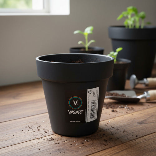 Maceta Vasart Sampa 14 × 13cm Negro Sampa