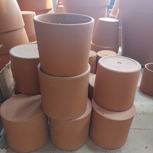 Maceta De Barro Cilíndrica N°12 Blumsa Terracota Cilindro