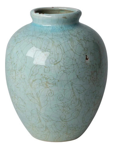 Jarrón Florero Terra Celeste 13 X 16cm Just Home Collection Celeste Terra