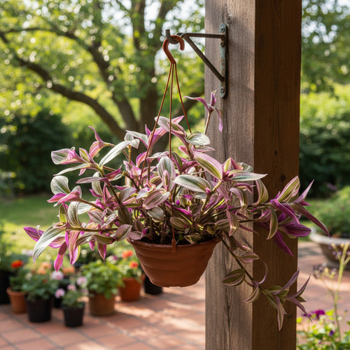 Tradescantia Fluminenses Tricolor En Maceta Colgante