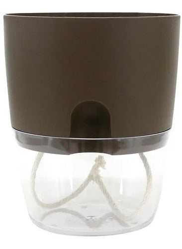 Maceta Vasart Autoirrigable Acqua 12 × 14cm Taupe Acqua