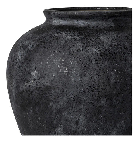 Jarrón Florero Terra Negro 12,5 X 11cm Just Home Collection Negro