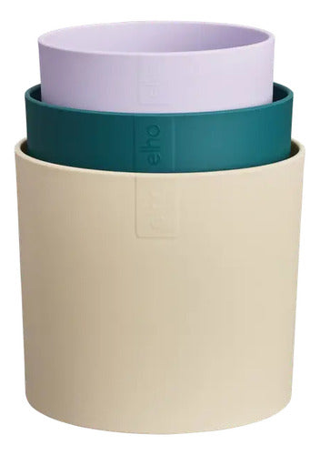 Set De Maceteros Lex Pott 14cm Elho Crema Lex Pott