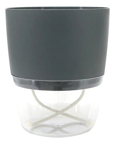 Maceta Vasart Autoirrigable Acqua 15 × 18cm Gris Oscuro Acqua