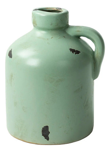 Jarrón De Cerámica Verde 12x11cm Just Home Collection Verde