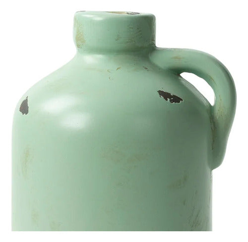 Jarrón De Cerámica Verde 12x11cm Just Home Collection Verde