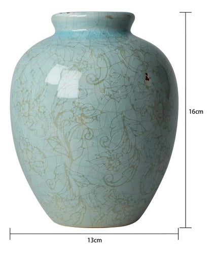Jarrón Florero Terra Celeste 13 X 16cm Just Home Collection Celeste Terra
