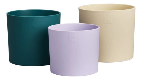 Set De Maceteros Lex Pott 14cm Elho Crema Lex Pott