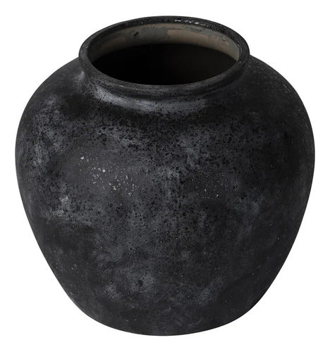 Jarrón Florero Terra Negro 12,5 X 11cm Just Home Collection Negro