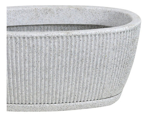 Maceta Jardinera Vasart Sp27 59 × 30cm Con Plato Incluido Blanco Artstone Sp27