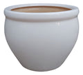 Macetero De Cerámica Interior Roma Tamaño Grande Blanco
