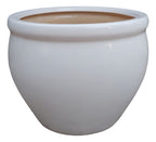 Macetero De Cerámica Interior Roma Tamaño Grande Blanco