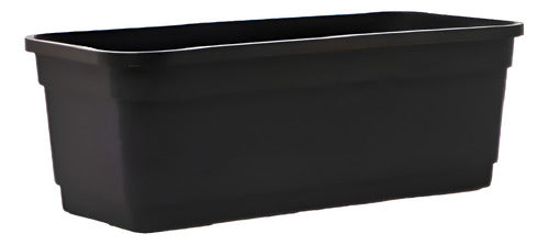 Jardinera De Plástico 65cm Gemplast Con Plato Incluido Negro Babilonia