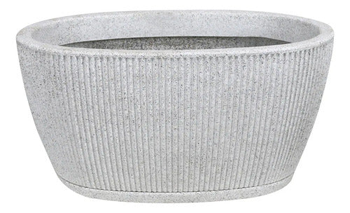 Maceta Jardinera Vasart Sp27 59 × 30cm Con Plato Incluido Blanco Artstone Sp27