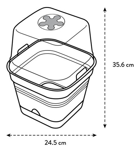 Maceta Green Basics Growpot Square All In 1 25cm Negro