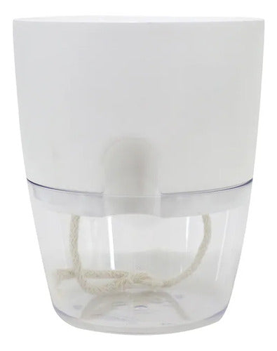 Maceta Vasart Autoirrigable Acqua 12 × 14cm Blanco Acqua