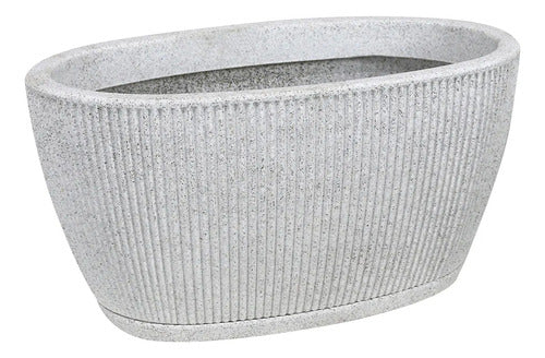 Maceta Jardinera Vasart Sp27 59 × 30cm Con Plato Incluido Blanco Artstone Sp27