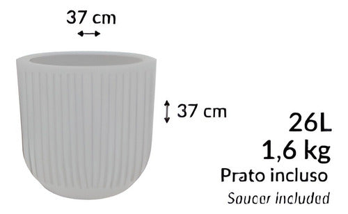 Maceta Vasart Sp27 37 × 37cm Con Plato Incluido