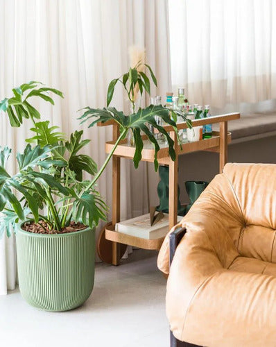 Maceta Vasart Sp27 45 × 45cm Con Plato Incluido Blanco Artstone Sp27