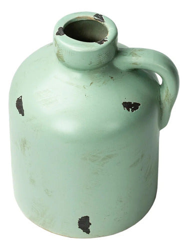 Jarrón De Cerámica Verde 12x11cm Just Home Collection Verde