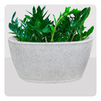 Maceta Jardinera Vasart Sp27 51 × 23cm Con Plato Incluido Blanco Artstone