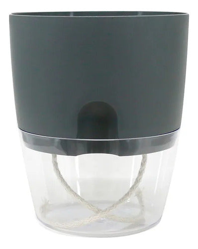 Maceta Vasart Autoirrigable Acqua 12 × 14cm Gris Oscuro Acqua