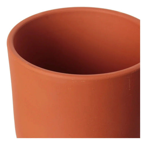 Maceta De Barro Cilíndrica N°12 Blumsa Terracota Cilindro